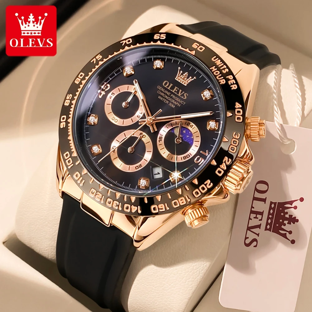 Luxury Watch Maker - OLEVS 2875 Herenhorloges Chronograaf 24-uurs Maanfase